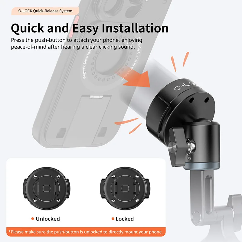 Ulanzi O-LOCK033 Soporte para manillar de bicicleta adecuado para manillar redondo para iPhone 15 Pro Pro Max para ciclismo - imagen 3