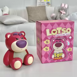 Pequeño muñeco de oso de fresa, adornos de Audio de escritorio, inalámbrico, Bluetooth, conectado a tocar, altavoces portátiles de centro de música estéreo