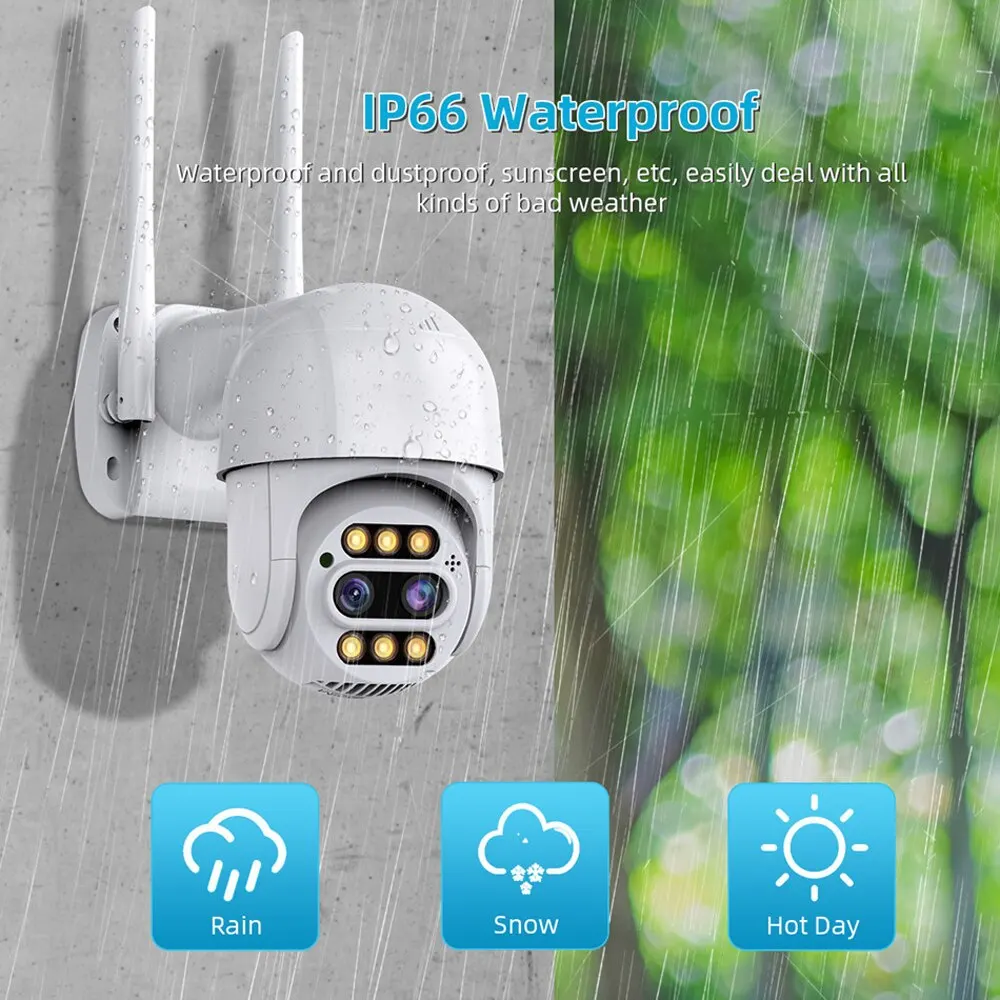 Cámara IP PTZ 4K de 8MP y 4MP, videocámara de videovigilancia con Zoom 8x, lente Dual, detección humana, CCTV al aire libre, Wifi - imagen 4