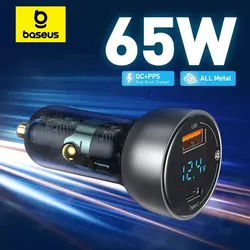 Baseus 65 W PPS: Cargador de coche USB-C dual para portátil