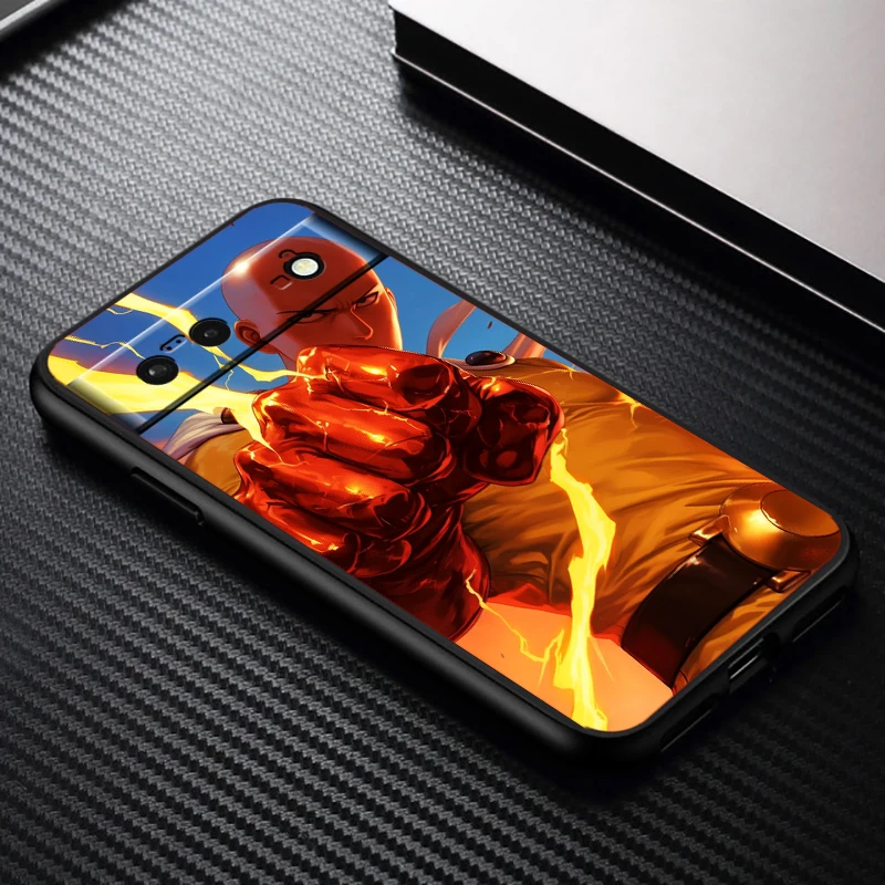 O-one p-punch Man Anime para Google Pixel 9, 8, 7A, 7, 6A, 6, 5A, 5, 4, 4A, XL, 5G, carcasa trasera de silicona negra a prueba de golpes - imagen 4