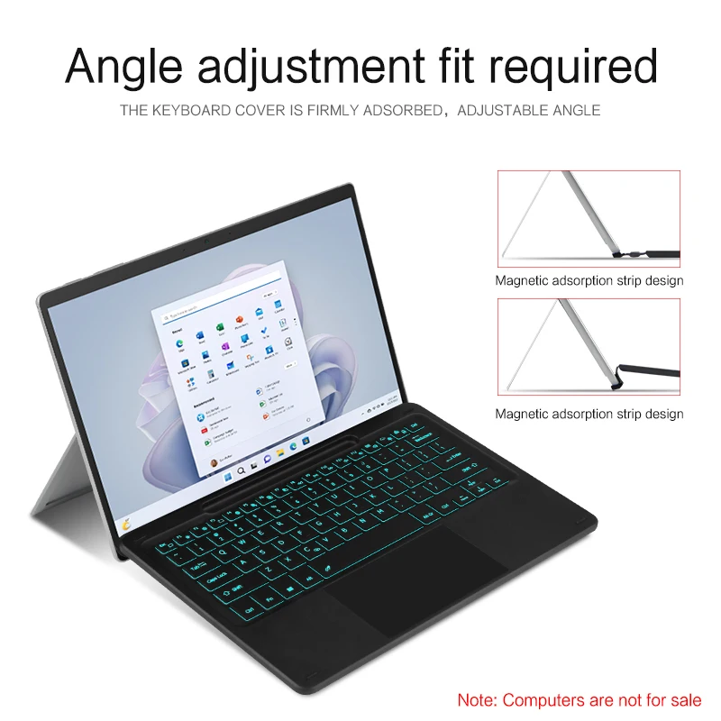 Teclado retroiluminado HUWEI para Microsoft Surface Pro 8 9 X Pro8 pro9 Pro x 13 "Tablet español portugués árabe francés teclado táctil - imagen 3