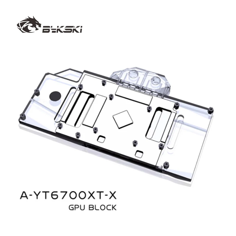 Bykski GPU bloque de agua para uso en tarjeta gráfica Yeston RX6700XT refrigerado/cubertura completa con refrigeración de radiador de plano posterior, A-YT6700XT-X