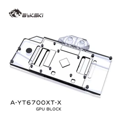 Bloque de agua Bykski para Yeston RX 6700 XT con backplate