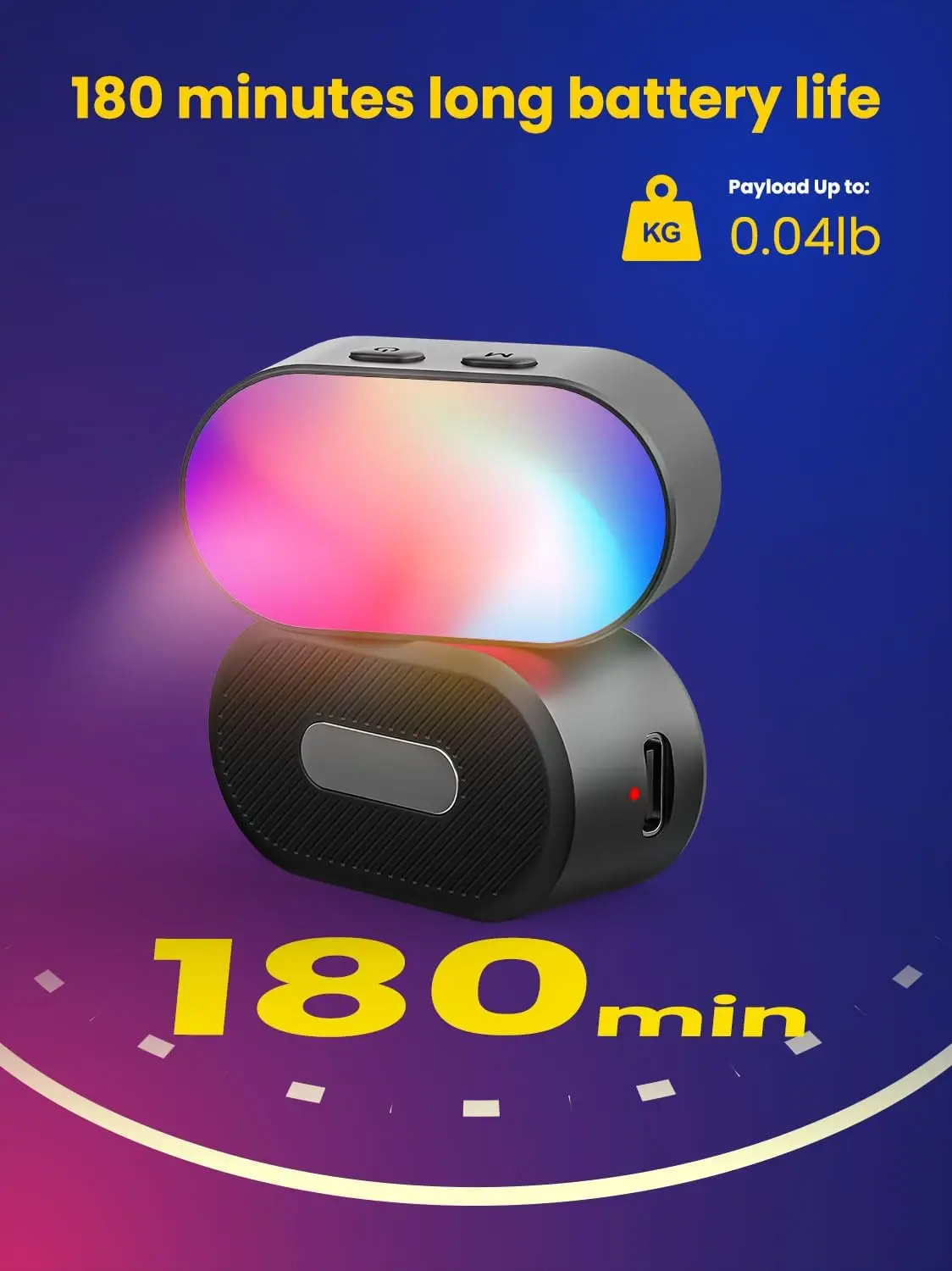 AOCHUAN Mini RGB Luz de relleno magnética Brillo de 3 paradas Ajuste de 7 colores Gimbal LED Luz de fotografía de vídeo para teléfono Selfie - imagen 4