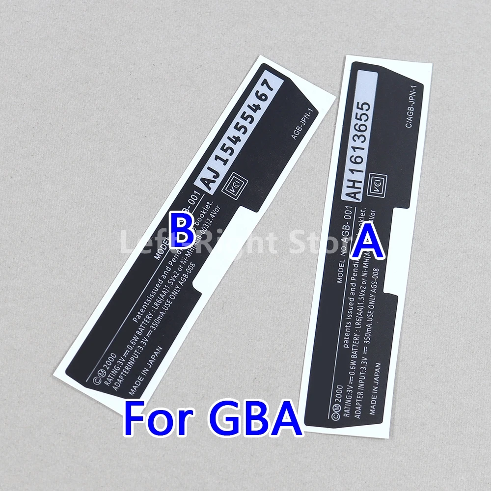 400 Uds para GBA SP GBC GBP nuevas etiquetas pegatinas traseras de repuesto para Gameboy Advance/Color/consola de juegos de bolsillo