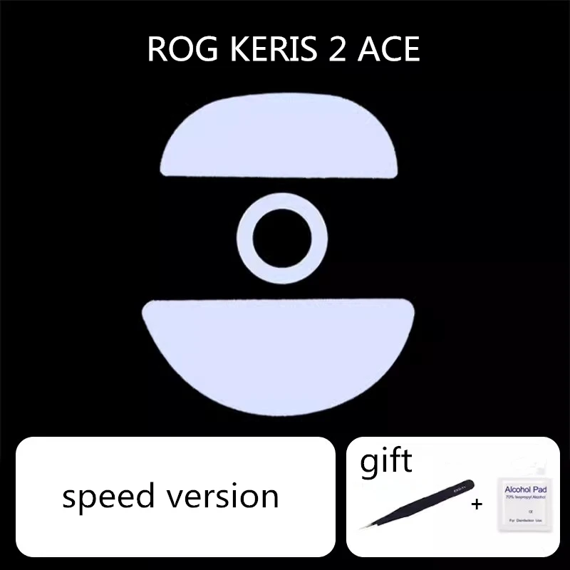 1 Juego de patines de ratón ultrafraglide para ROG Keris 2 ACE, Control de freno, silenciador de velocidad, pies de ratón, versión ICE, deslizan los pies de PTFE