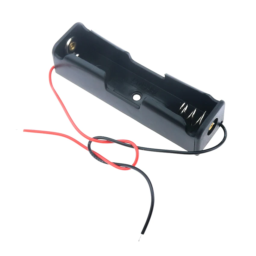 JCD 1 Uds caja de almacenamiento de batería DIY de plástico negro contenedor de soporte de Clip 1X 2X 3X 4X 18650 soporte de batería con Pin de cable - imagen 2