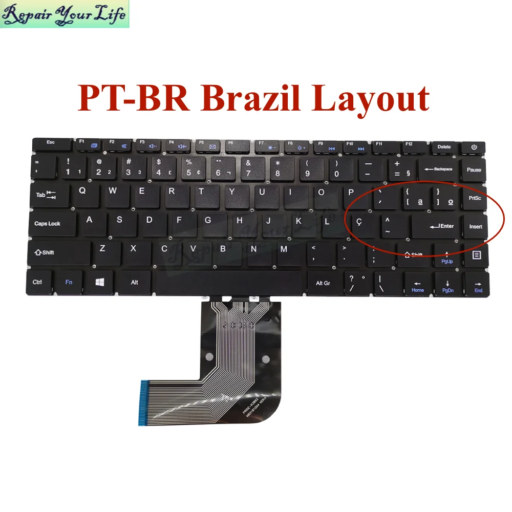 Teclado para ordenador portátil, accesorio para Teclast F7 Plus, TaiDian F7S, MB3181004, PT-BR, ee. Uu., PRIDE-K3892, XS-HS105, YMS-0177-B, brasil, ee. Uu., inglés - imagen 2