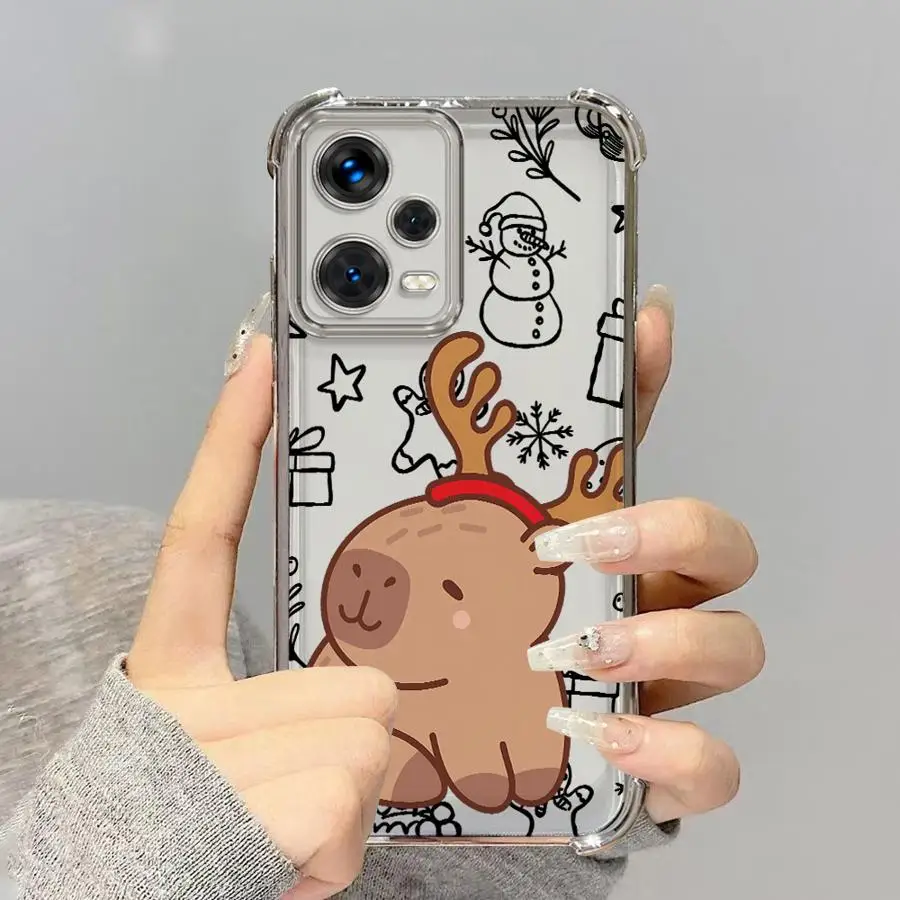 Funda de teléfono transparente Capybara de Navidad para Xiaomi Redmi 13C K80 5G A3X K80 Pro A5 14C A3 - imagen 4