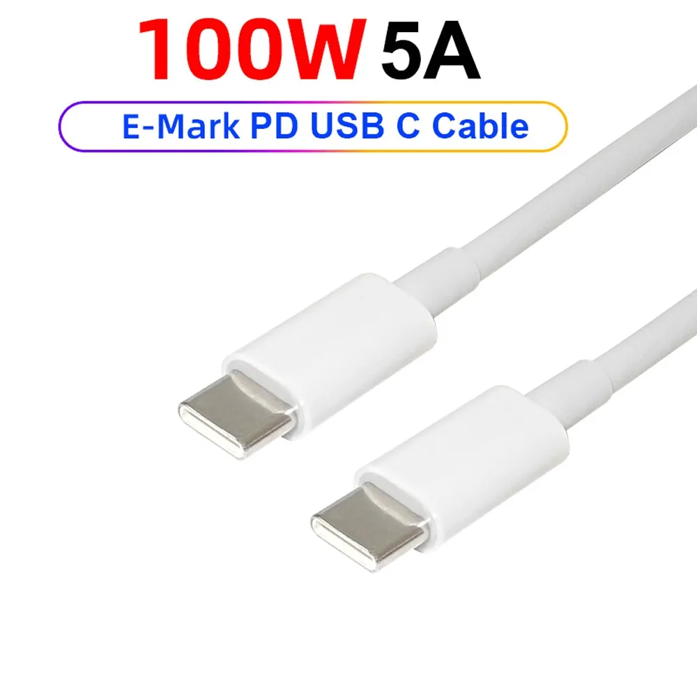 Cable de datos de carga rápida PD 100W USB C a tipo C 5A E-MARK para MacBook pro 16 Air/teléfono móvil/ordenadores portátiles - imagen 2