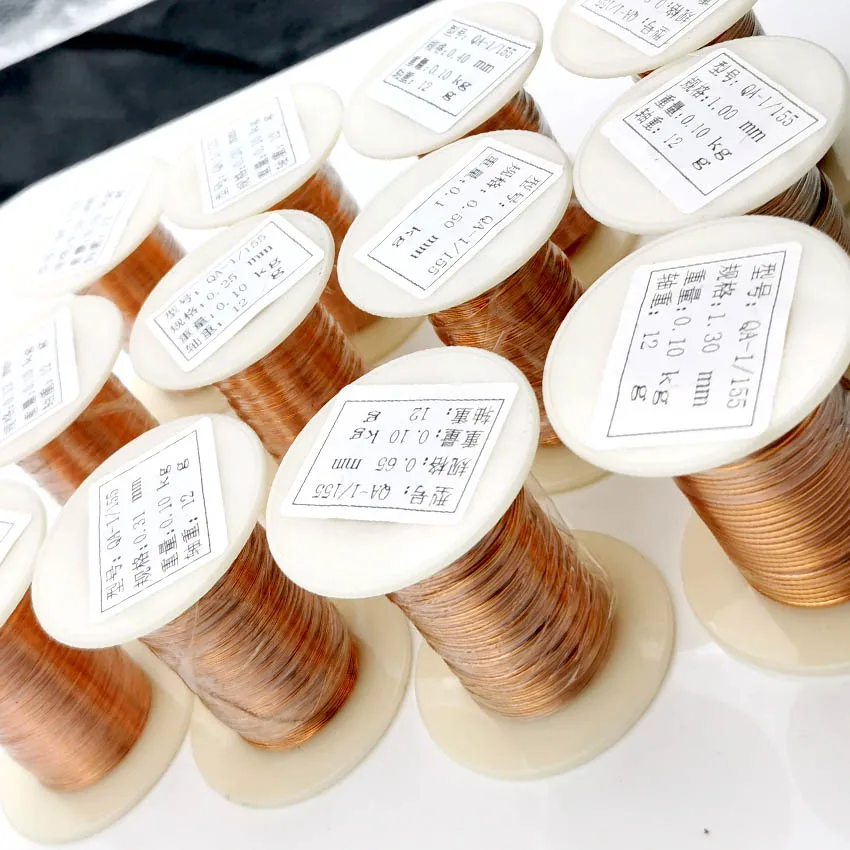 Alambre de cobre esmaltado de poliuretano, alambre de 0,1 Mm, 0,2 Mm, 0,3 Mm, 0,4 Mm, 0,5 Mm, 0,6 Mm, 0,7 Mm, 0,8 Mm, Qa-1-155