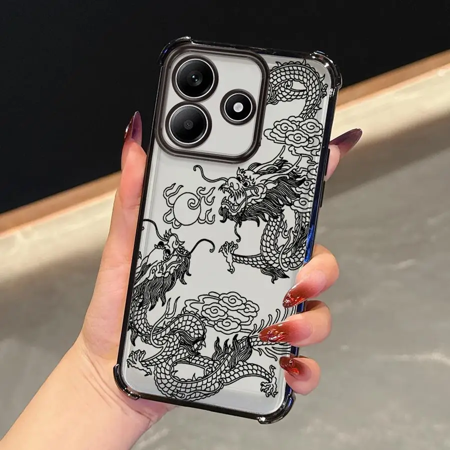 Cool Chinese Loong-funda de teléfono para Xiaomi Redmi Note 10 Lite 11s 9S 10s 14 Pro Plus 11 12 13 10 Pro, funda transparente - imagen 5