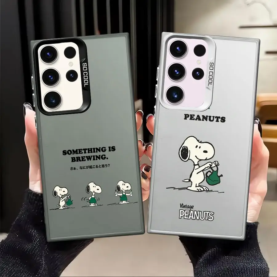 Funda trasera de teléfono con dibujos animados bonitos S-S-noopyS para Samsung Galaxy S21 S20 Plus S25 Note 20 Ultra S23 S24 FE S23 S22