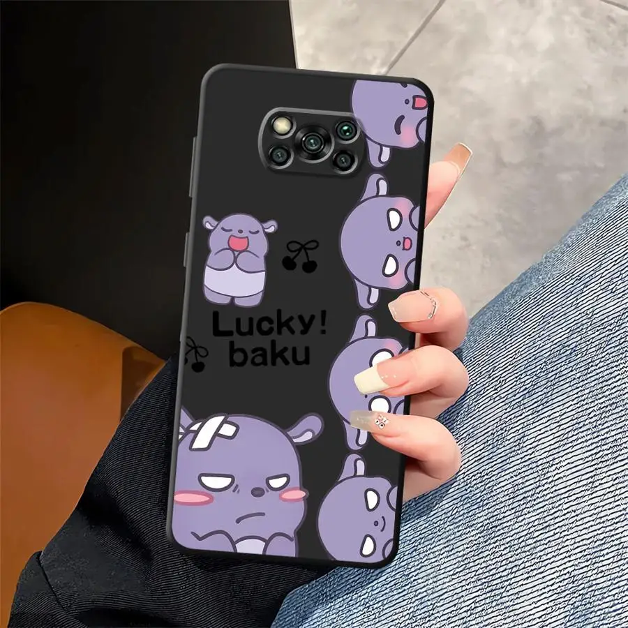 Funda de teléfono suave negra para Xiaomi Poco C71 X3 X4 X5 X7 Pro M5 C50 F3 C40 F1 C61 M3 M4 M7 Pro C75 Sanrio Kuromi Baku - imagen 4