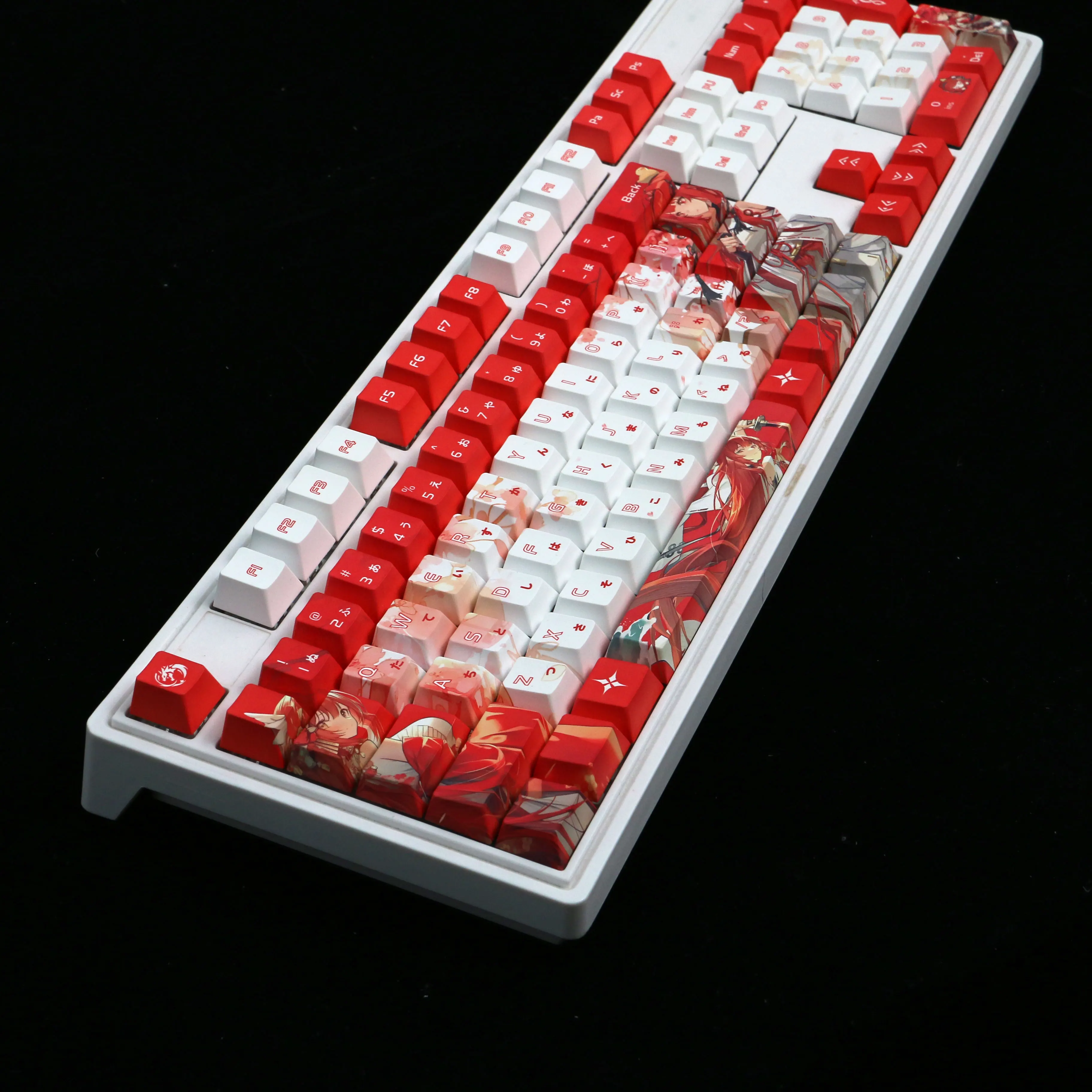 Teclas Eri translúcidas de 128 teclas, bonitas teclas de Anime, sublimación de tinte PBT, perfil Chreey, teclas de Anime japonés para interruptor Cherry MX - imagen 3