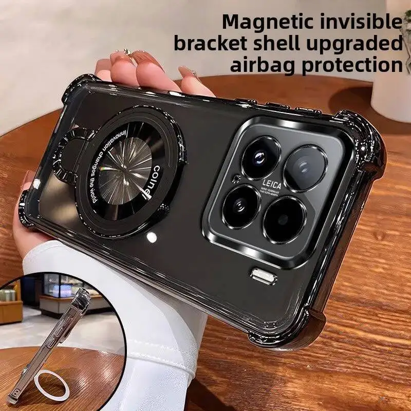 Para Xiaomi 15T Pro 15t funda de cuatro esquinas anticaída transparente cubierta de soporte agradable para la piel para Mi 15t Pro con película de lente integrada - imagen 5