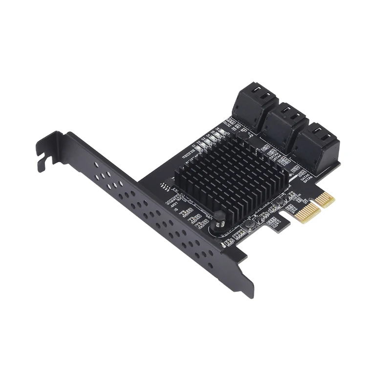 Nueva tarjeta SATA3 PCIE X1 de 6 puertos PCI Express SATA 3 PCIE a SATA 3,0 tarjeta PCI-E/PCIE SATA con soporte de perfil bajo agregar tarjeta - imagen 2