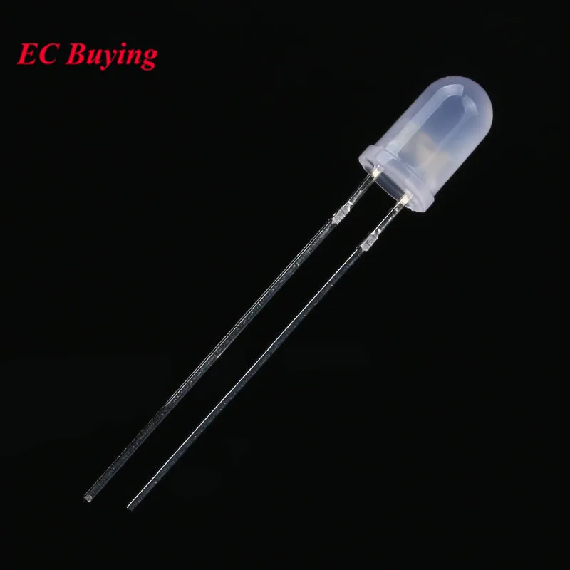 50 Uds F5 5mm LED antiniebla redondo blanco amarillo azul rojo verde esmeralda diodo emisor de luz difuso lámpara ultrabrillante cuenta Plug-i - imagen 3