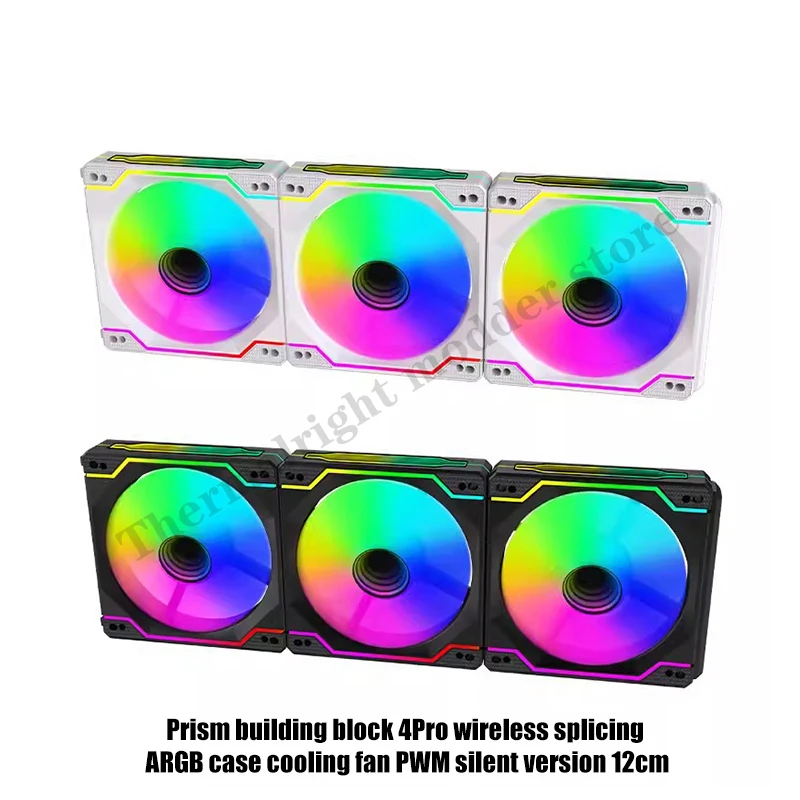 Kit DE VENTILADOR Uni para armario de PC, empalme inalámbrico ARGB, refrigeración silenciosa de 120mm, montaje silencioso, paquete Triple - imagen 5