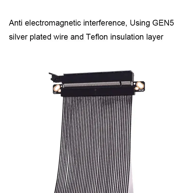 180 Cable elevador recto GPU PCl-E 5,0 PCIe 5,0 X16 GPU Cable elevador plateado Gen5 GPU para RTX5090 RTX4090 RTX3060 RX7900xt - imagen 5