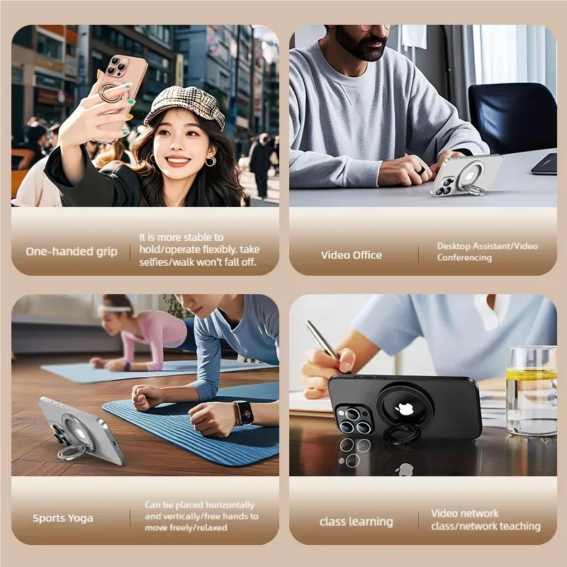 Soporte magnético fuerte para teléfono móvil Magsafe soporte magnético de doble cara soporte de anillo de dedo plegable portátil para Xiaomi iPhone 16 - imagen 5