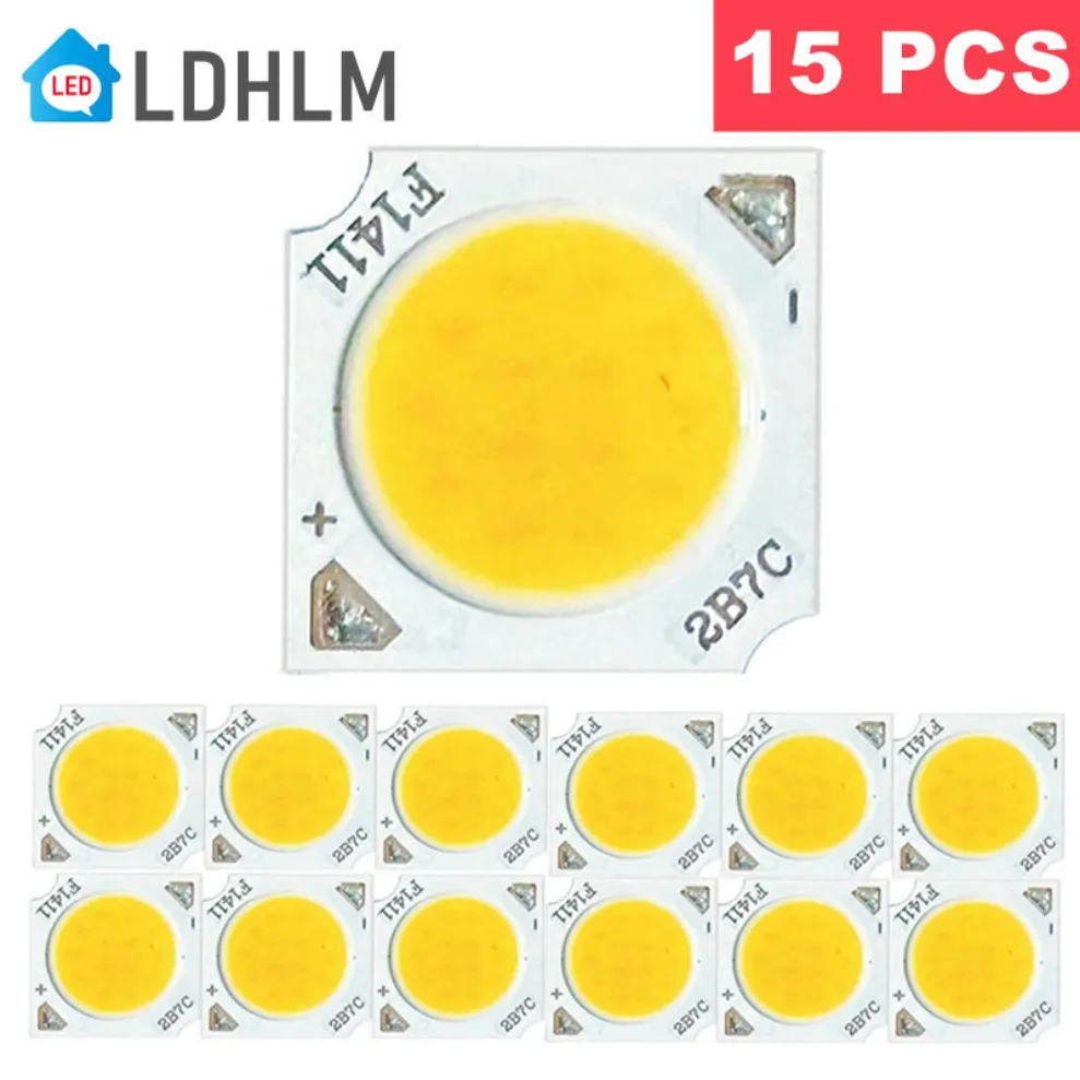 Chip LED COB de 15 piezas, 7W, 10W, 12W, 11mm, superficie emisora de luz, 3000K, 4000K, 6000K - imagen 2
