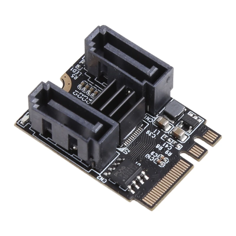 Adaptador M.2 A + E Key A SATA 3, Chips JM582, 2 puertos, tarjeta de revisión SATA III, Accesorios para ordenador - imagen 5