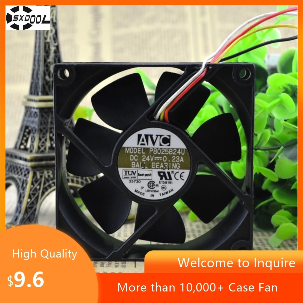 P8025B24U 80mm 8cm Ventilador Axial para AVC 80X80X25mm DC 24V 0.23a Inversor Refrigeración Industrial - imagen 4