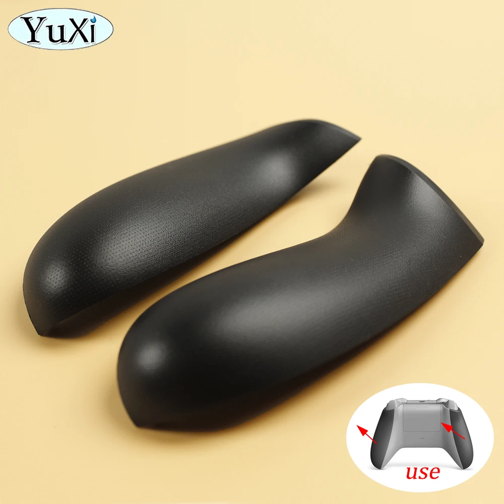 1 par de manijas traseras para controlador Xbox One Slim S, empuñaduras LR, Panel trasero de plástico, reemplazo de placa frontal de piel blanca y negra - imagen 4