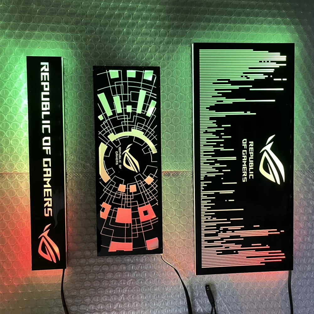 Panel de iluminación RGB con carcasa de PC personalizable, cubierta lateral GPU, deflector emisor de luz ARGB, placa decorativa para gabinete de jugador, 5/12V, AURA SYNC - imagen 3