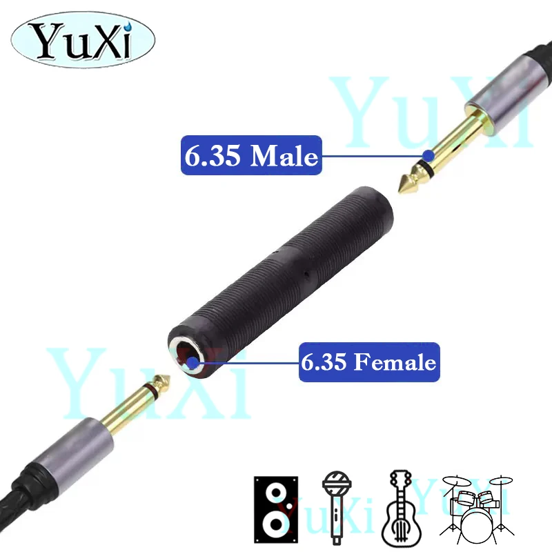 Conector extensor de Cable de Audio para micrófono, conector hembra de 6,35 MM a conector hembra de 6,35mm, 1 ud. - imagen 4