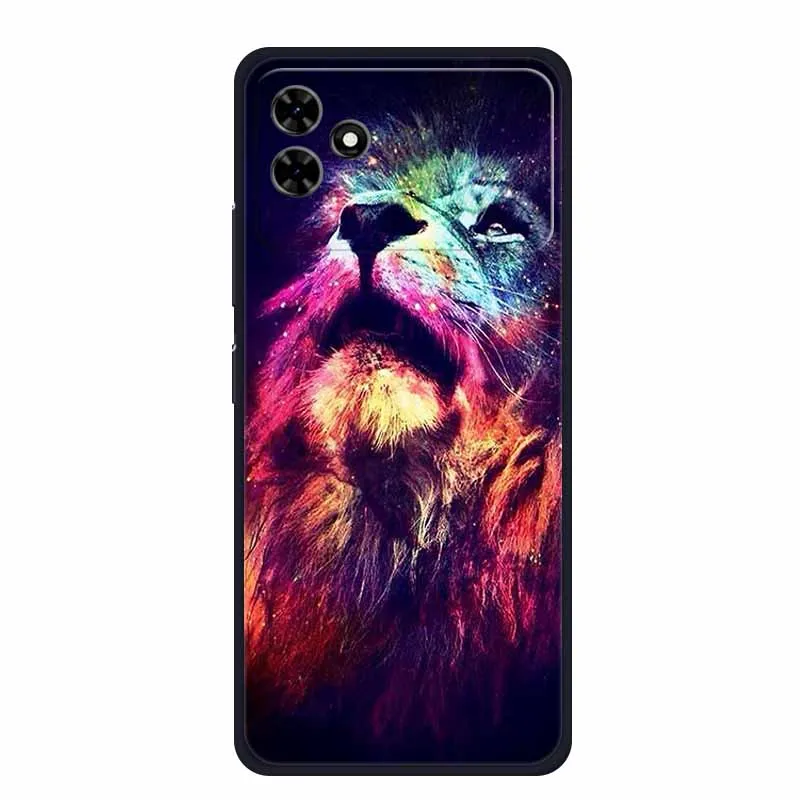 Funda trasera de silicona suave para Cubot Note 21, Protector colorido de TPU, flores, León pintado, etui - imagen 4