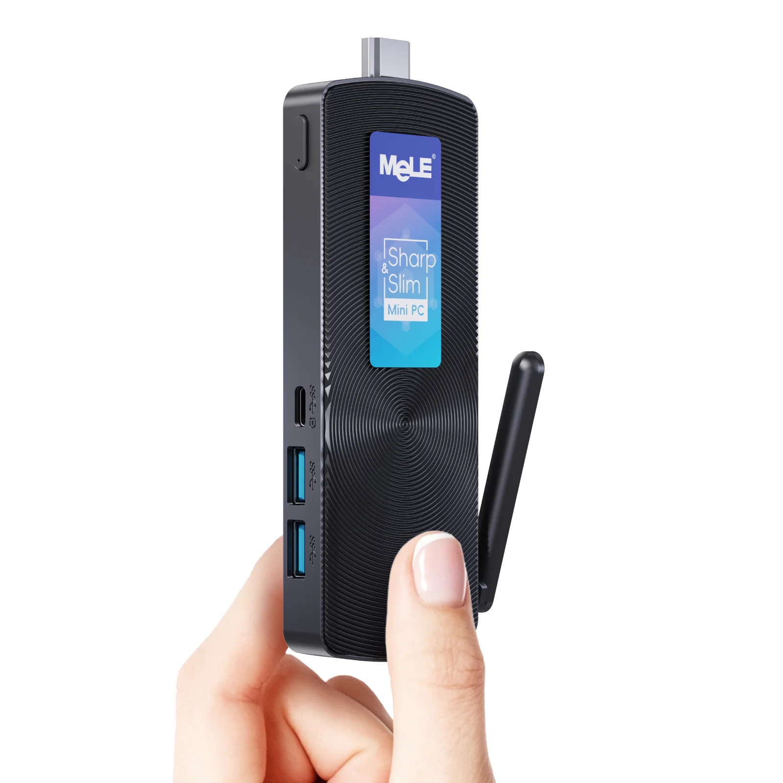 MeLE PCG02 Mini PC Stick sin ventilador N100 8GB LPDDR4 128GB Micro computadora de escritorio con USB-C de función completa, WiFi 2,4G/5,0G, HDMI 4K - imagen 2