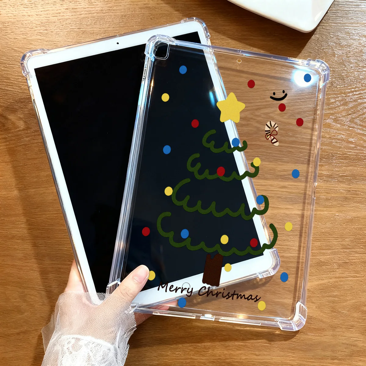Funda de silicona con forma de árbol de Navidad para iPad Pro 12,9, 13, 9,7, 10,5, 11' A16, 10. a generación, 11, 10,9, 8,7, aire 13, Mini 6, 5, 4, 3, 2, 1, 11 - imagen 2