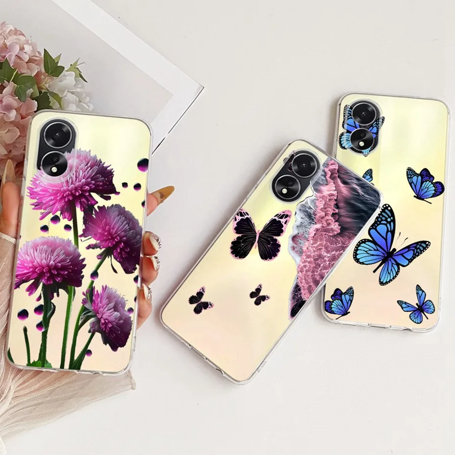 Funda transparente de TPU para OPPO A18 A38, fundas de teléfono con patrón de nuevo estilo para Oppo A18 A38, fundas traseras para parachoques - imagen 4