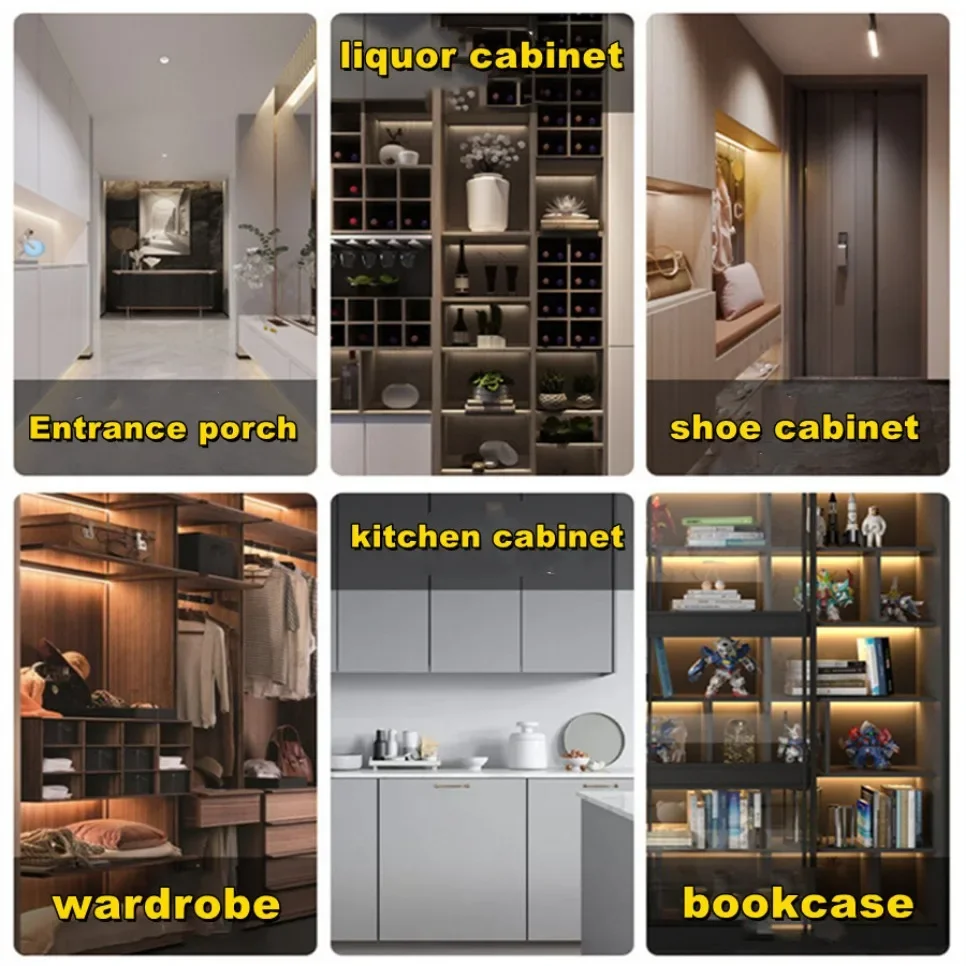 Cinta de luz LED, atenuador táctil y interruptor de inducción de barrido manual, tira de luz LED COB Flexible, 12V, 320 LED/M, iluminación de dormitorio y cocina - imagen 4