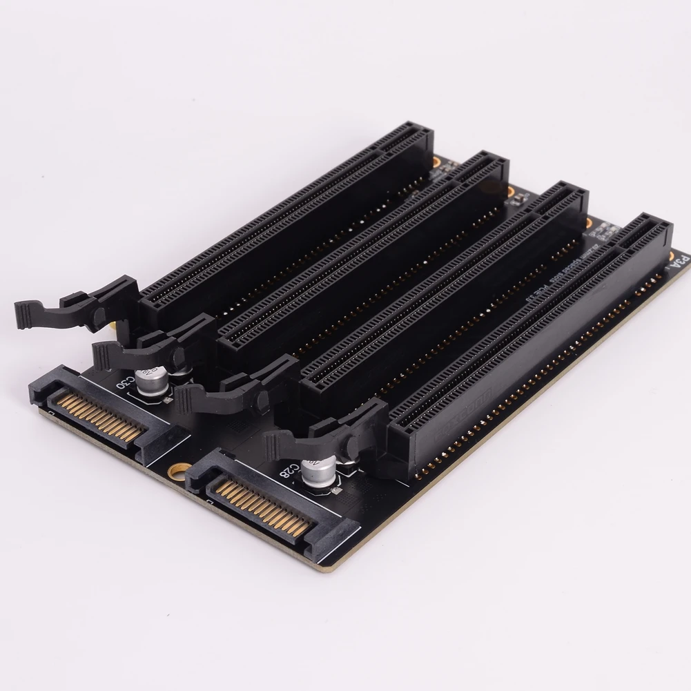 Tarjeta de expansión PCIe-Bifurcación x16 a x4x4x4x4 PCI-E PCI-Express 3,0 x16 1 a 4 Gen3 tarjeta adaptadora puerto de alimentación SATA tarjeta dividida PC - imagen 4
