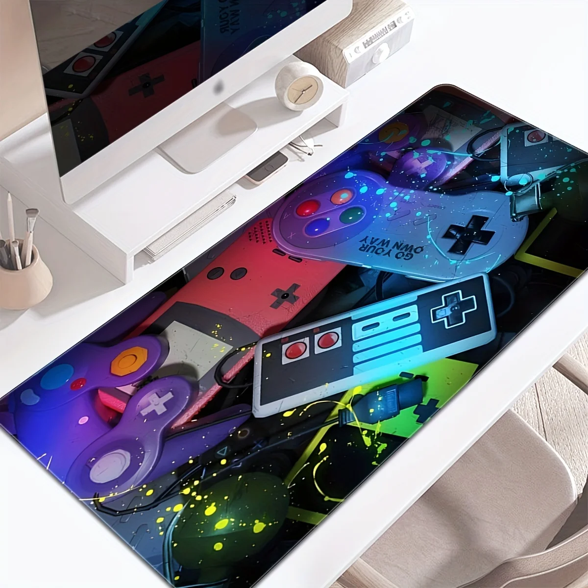 Alfombrilla de ratón para juegos 900x400 con bordes cosidos de goma antideslizantes, alfombrilla de escritorio para jugadores y alfombrillas de ratón de oficina para ordenador de escritorio - imagen 2