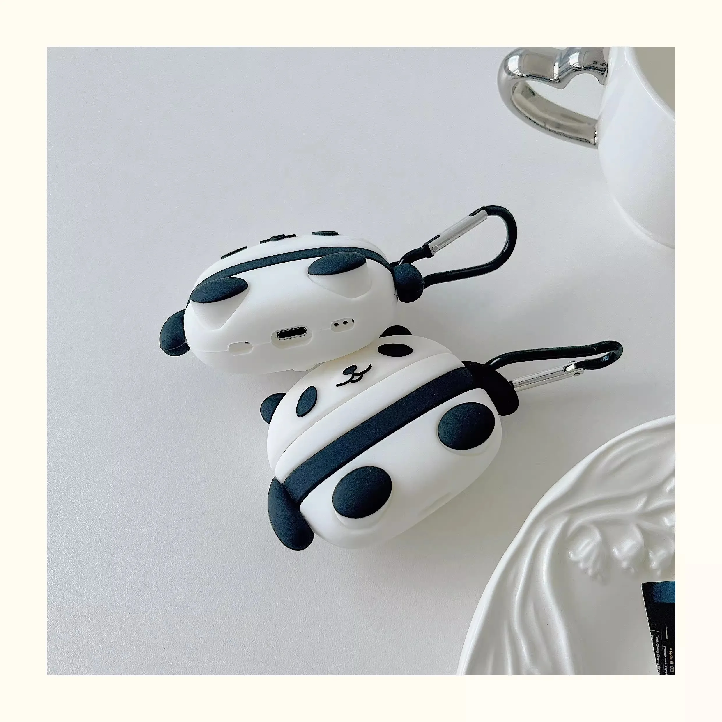Lindo Panda para Airpods 1 2 3 4 Pro Pro 2 Pro 3 funda de silicona para auriculares accesorios cubierta - imagen 5