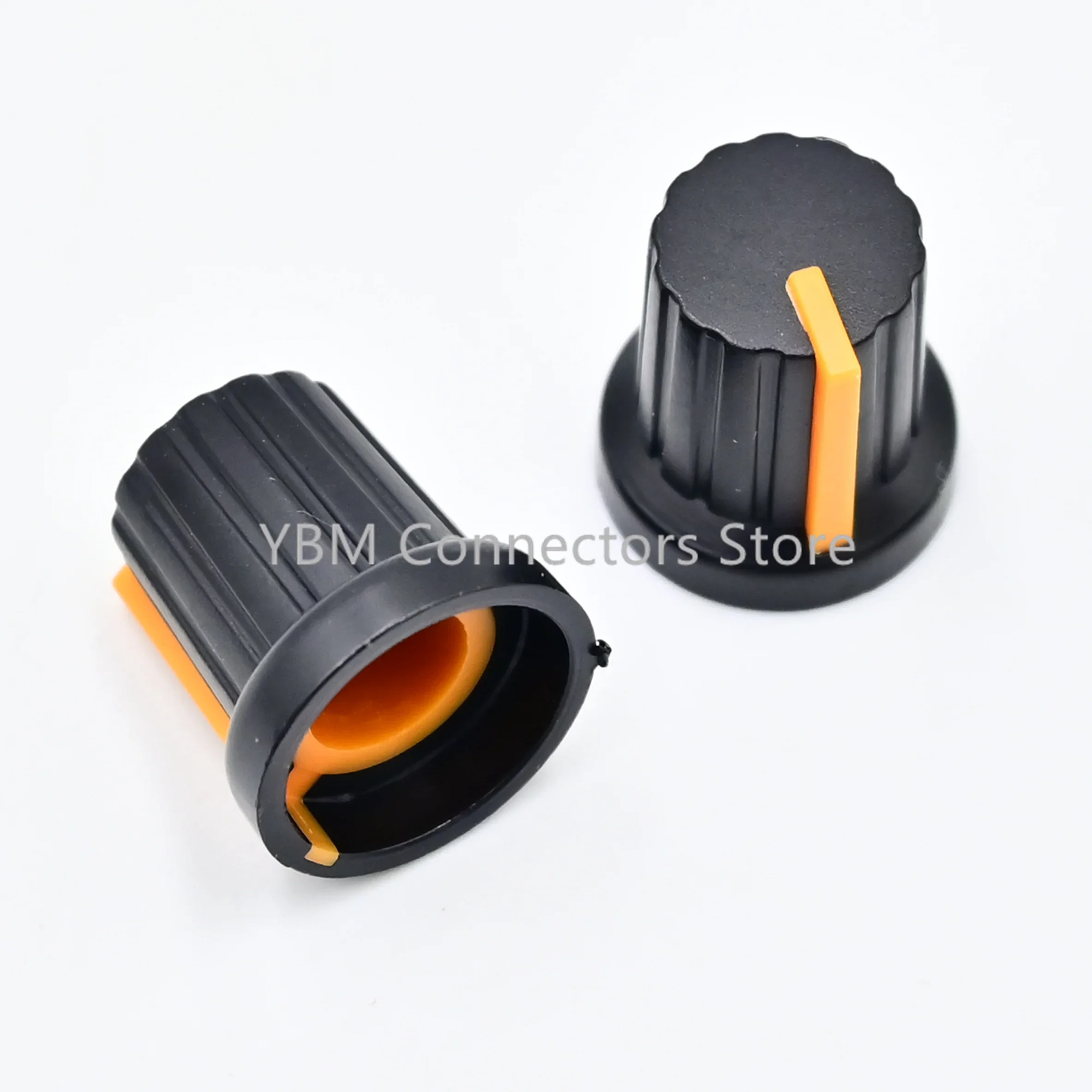 ¡10 piezas más nuevas! ! Gran oferta, tapas de perillas de potenciómetro moleteadas roscadas de plástico de 6mm de diámetro con orificio de eje - imagen 4