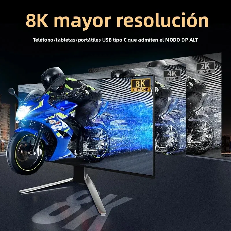 Cable USB C a DisplayPort 8K60Hz 4K 240/144Hz Thunderbolt 3/4 a Cable de puerto de visualización Compatible con MacBook Pro/Air, iPad Pro - imagen 4