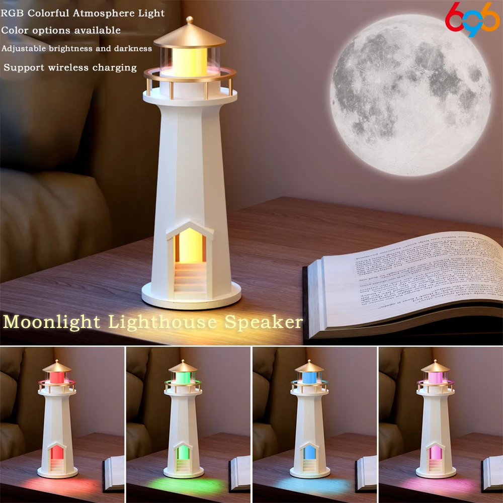 Luz nocturna, lámpara de Luna, lámparas de proyección de faro, Control por aplicación, altavoz de música de diente azul, luces ambientales, regalo de Festival de cumpleaños - imagen 4