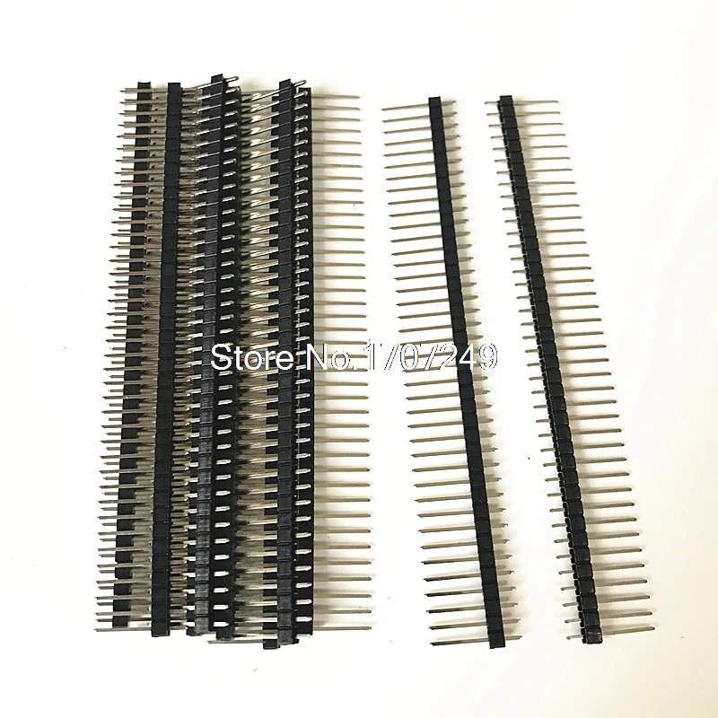 Tira de cabezal de Pin de una sola fila para Arduino PCB, 200 piezas, 1x40P, 40 Pines, 2,54mm, 1x40, 15mm de altura - imagen 2