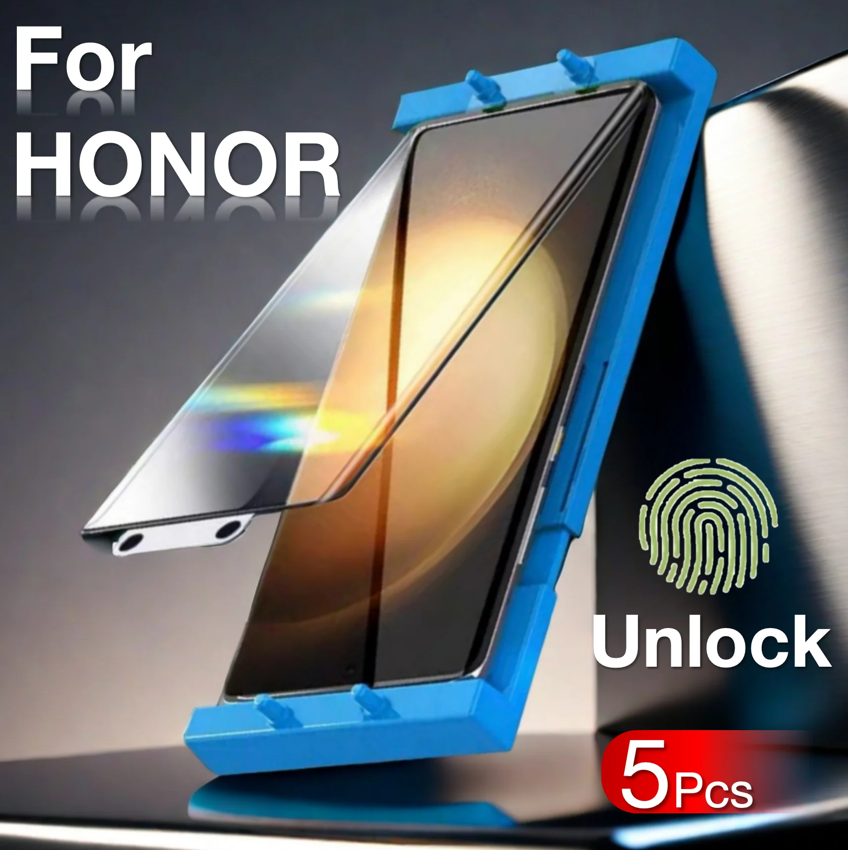 5 uds para HONOR 400 300 Ultra 200 100 90 80 70 60 PRO Magic 7 6 5 Pro 4 3 Protector de pantalla con Kit de instalación, no vidrio templado - imagen 2