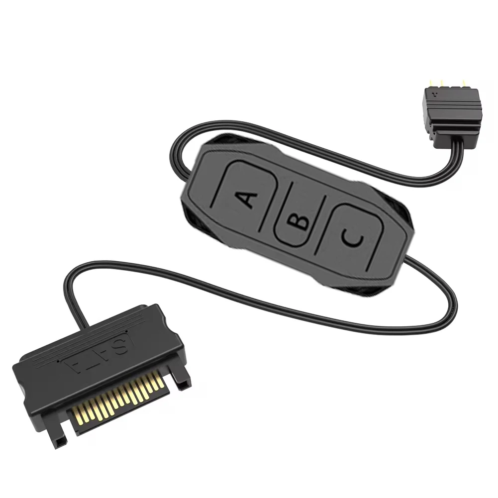 Controlador Aura RGB de 3 pines de 5V, fuente de alimentación SATA de plástico, controlador remoto de rayas de luz - imagen 5