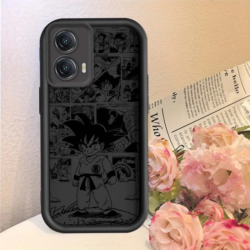 D-Dragon Ball Comics Cool Goku para Motorola MOTO Edge G85 G54 G35 G34 G32 E22 E14 G04 50 5G cubierta de la caja del teléfono de la escalera del ojo - imagen 3