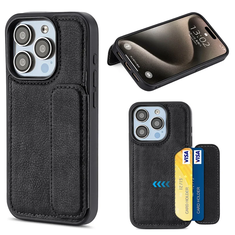 Para iPhone14 15 16 Pro Max, iPhone 14 13 funda ELVEV P08 serie Vintage PU cuero PC ranura para tarjeta cubierta de teléfono - imagen 2