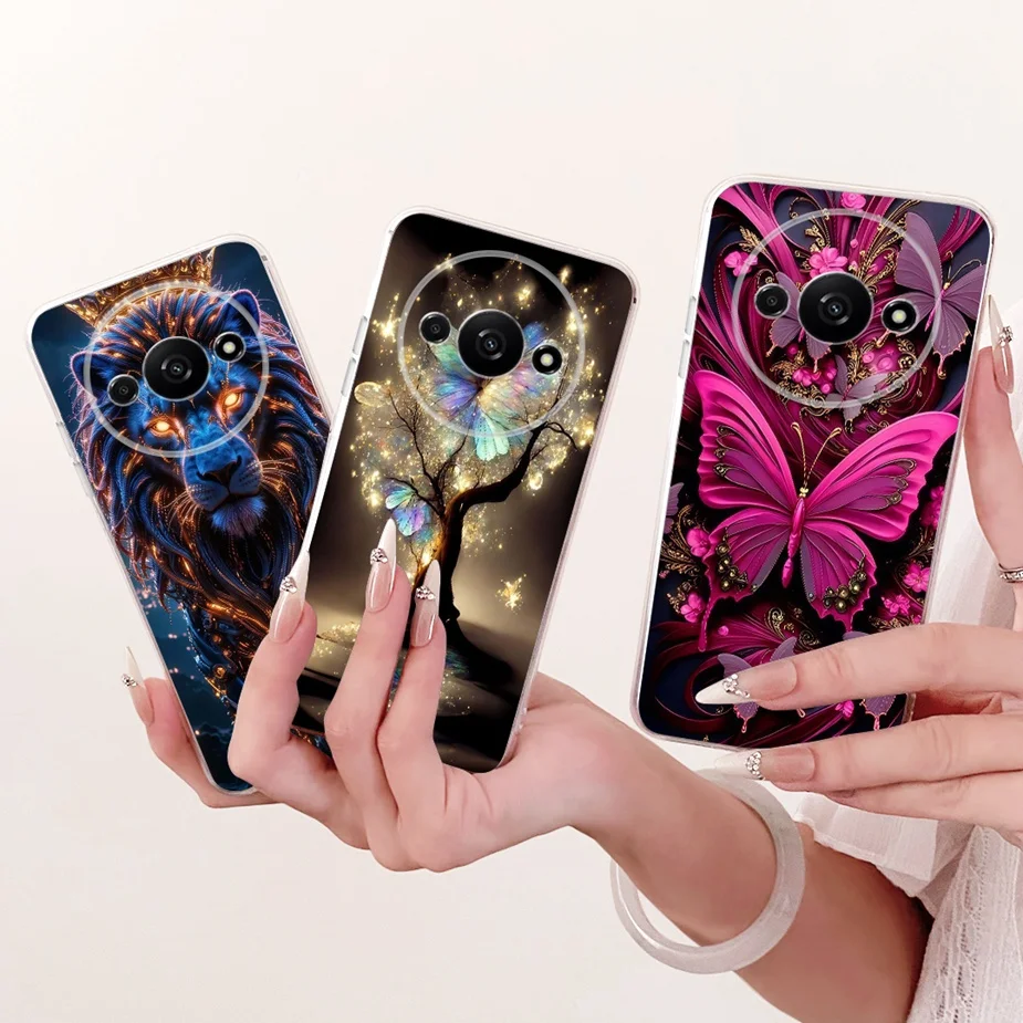 Para Xiaomi Redmi A3 A3x funda elegante mariposa pintada funda de silicona transparente para Redmi A3 Pro A4 RedmiA3 RedmiA4 Fundas suaves