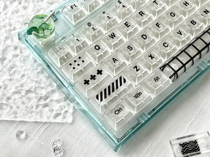 138 teclas/juego de teclas totalmente transparentes, Material de PC, teclas subcama de tinte, teclas retroiluminadas de perfil KCA para Keychron Anne GH60 GK64 - imagen 4